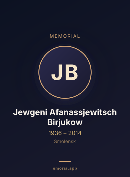 Memorial portrait of Jewgeni Afanassjewitsch Birjukow