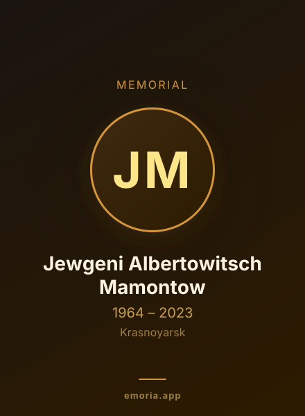 Memorial portrait of Jewgeni Albertowitsch Mamontow