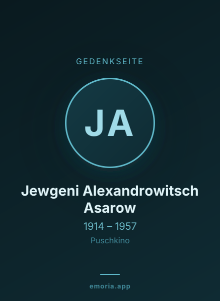 Gedenkportrait von Jewgeni Alexandrowitsch Asarow