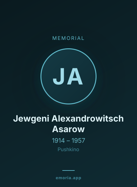 Memorial portrait of Jewgeni Alexandrowitsch Asarow