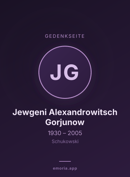 Gedenkportrait von Jewgeni Alexandrowitsch Gorjunow