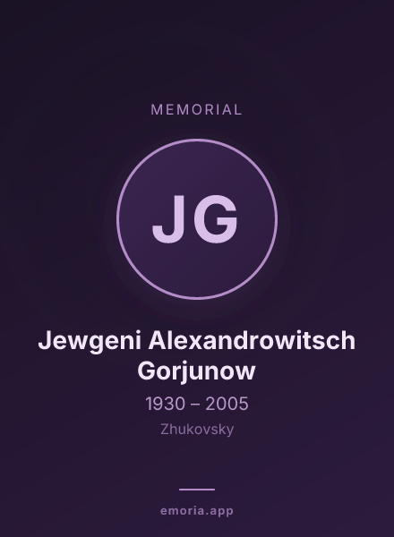 Memorial portrait of Jewgeni Alexandrowitsch Gorjunow