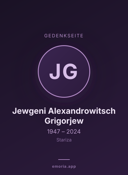 Gedenkportrait von Jewgeni Alexandrowitsch Grigorjew