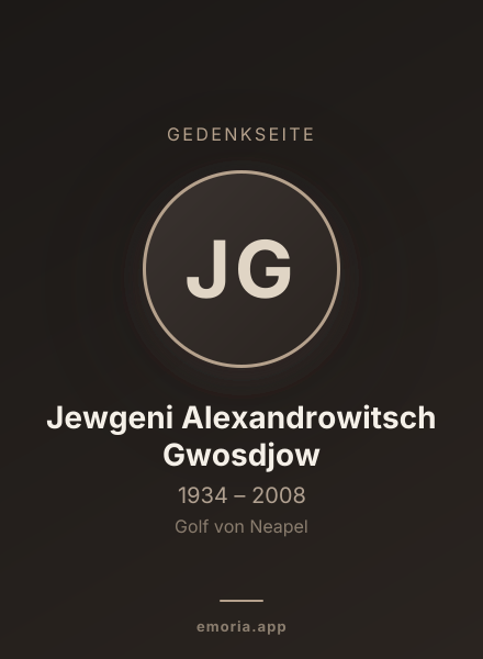 Gedenkportrait von Jewgeni Alexandrowitsch Gwosdjow