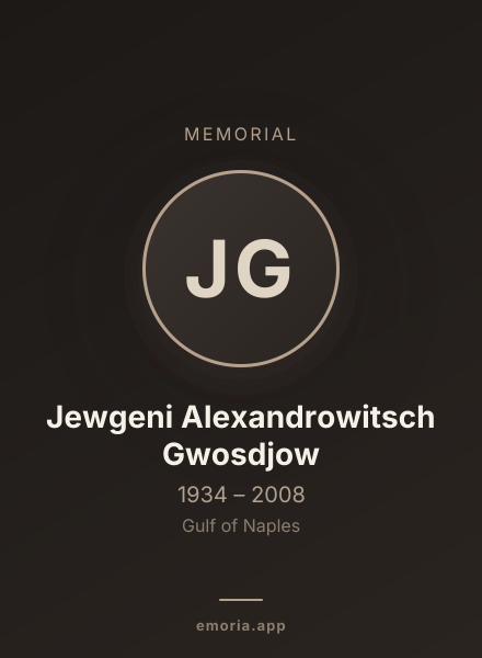 Memorial portrait of Jewgeni Alexandrowitsch Gwosdjow
