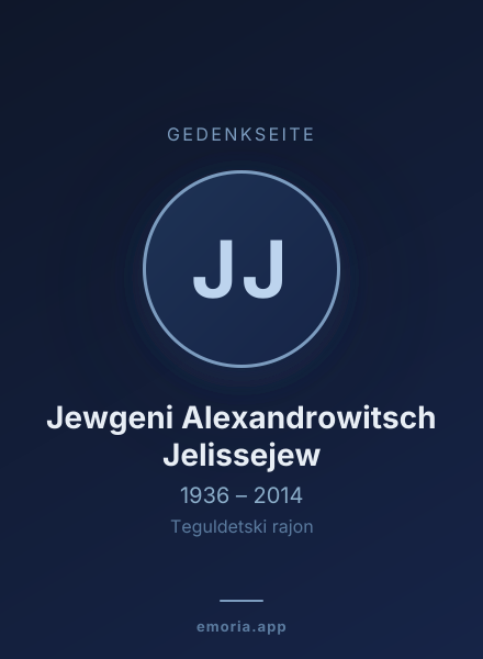 Gedenkportrait von Jewgeni Alexandrowitsch Jelissejew