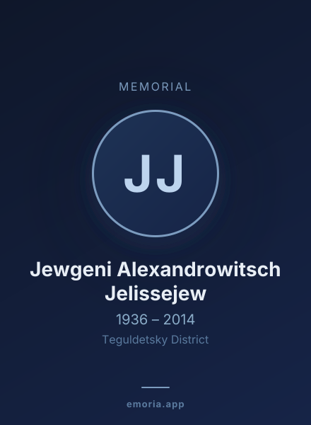 Memorial portrait of Jewgeni Alexandrowitsch Jelissejew