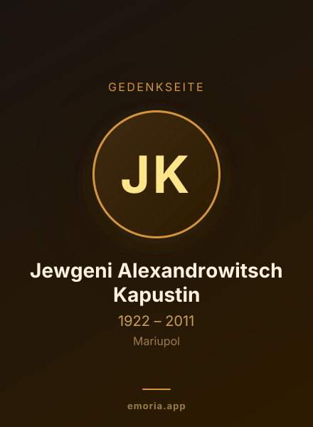 Gedenkportrait von Jewgeni Alexandrowitsch Kapustin