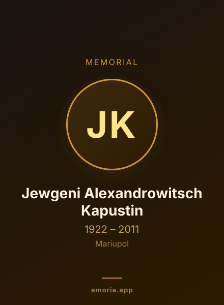 Memorial portrait of Jewgeni Alexandrowitsch Kapustin