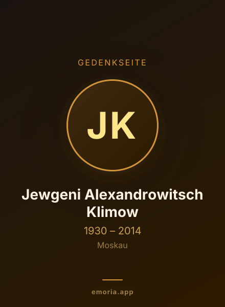 Gedenkportrait von Jewgeni Alexandrowitsch Klimow