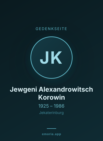 Gedenkportrait von Jewgeni Alexandrowitsch Korowin
