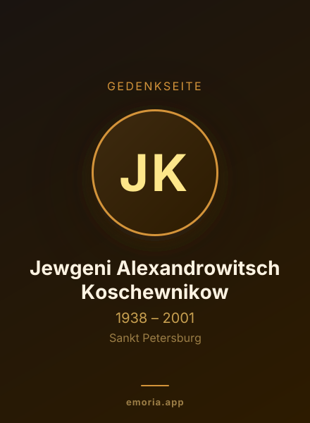 Gedenkportrait von Jewgeni Alexandrowitsch Koschewnikow