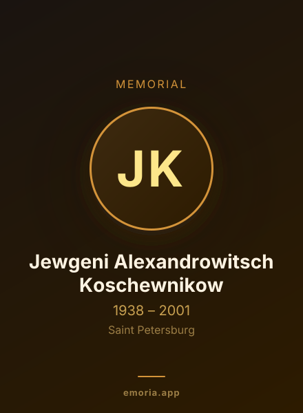 Memorial portrait of Jewgeni Alexandrowitsch Koschewnikow