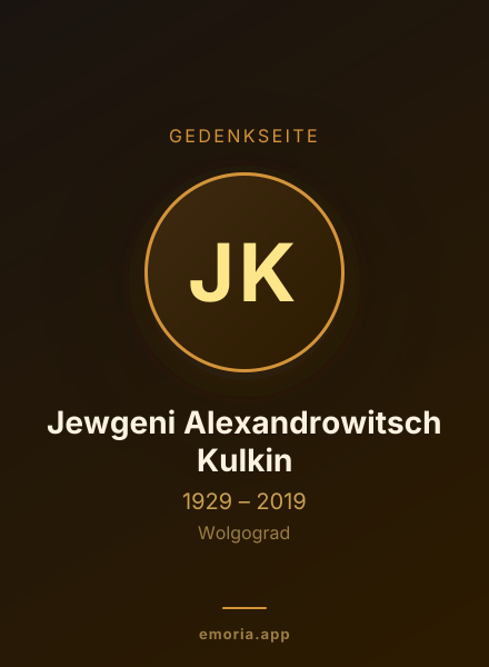 Gedenkportrait von Jewgeni Alexandrowitsch Kulkin