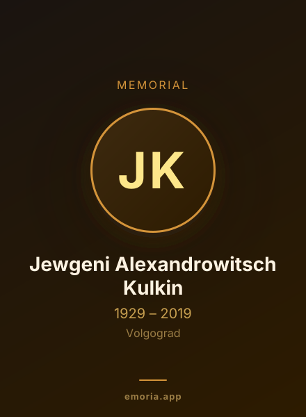 Memorial portrait of Jewgeni Alexandrowitsch Kulkin
