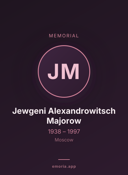 Memorial portrait of Jewgeni Alexandrowitsch Majorow