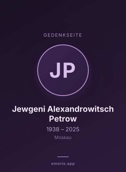 Gedenkportrait von Jewgeni Alexandrowitsch Petrow