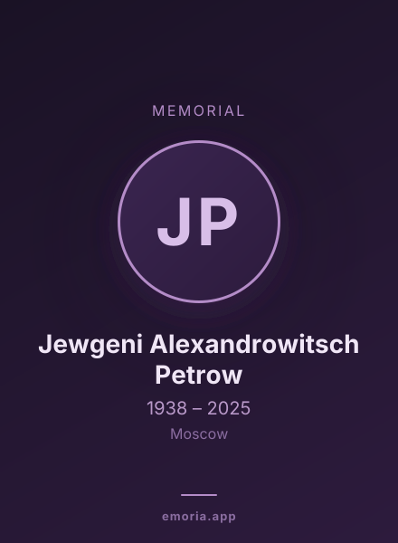 Memorial portrait of Jewgeni Alexandrowitsch Petrow