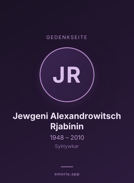 Gedenkportrait von Jewgeni Alexandrowitsch Rjabinin