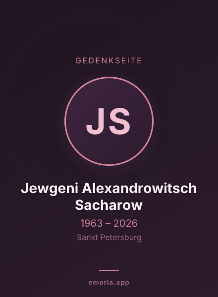 Gedenkportrait von Jewgeni Alexandrowitsch Sacharow