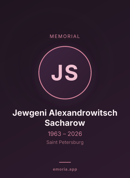 Memorial portrait of Jewgeni Alexandrowitsch Sacharow