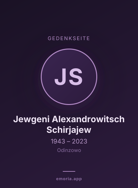Gedenkportrait von Jewgeni Alexandrowitsch Schirjajew
