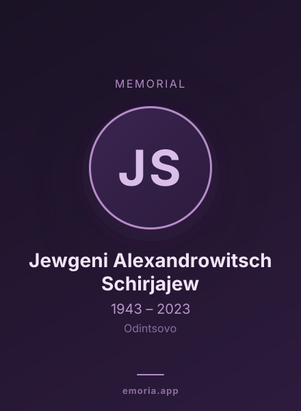 Memorial portrait of Jewgeni Alexandrowitsch Schirjajew