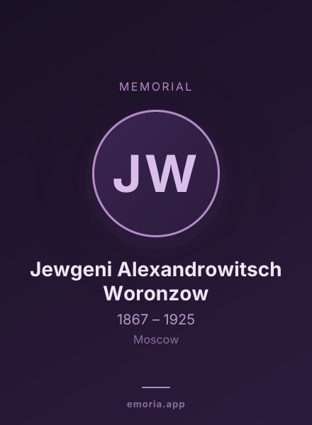Memorial portrait of Jewgeni Alexandrowitsch Woronzow