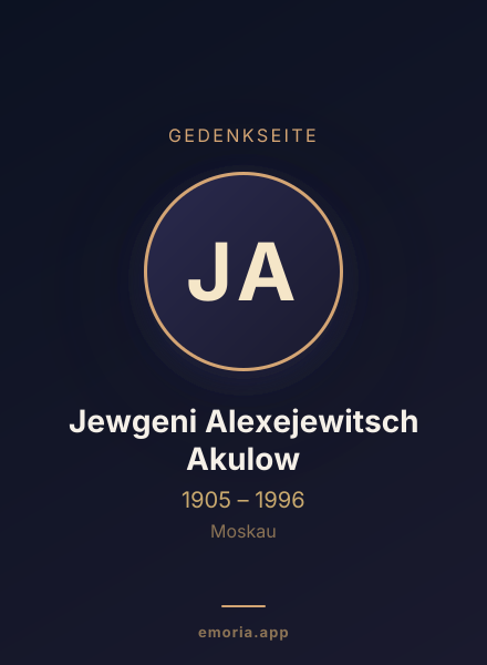 Gedenkportrait von Jewgeni Alexejewitsch Akulow
