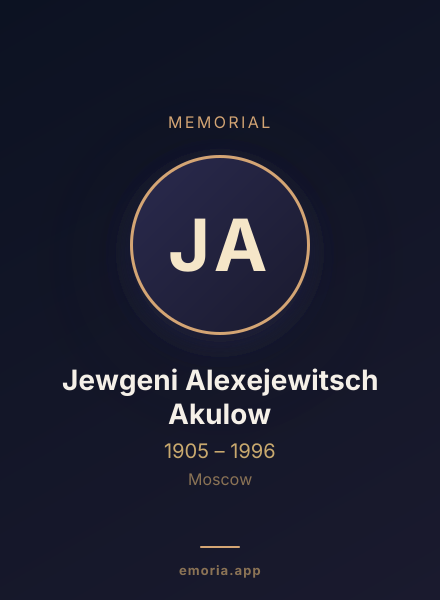 Memorial portrait of Jewgeni Alexejewitsch Akulow
