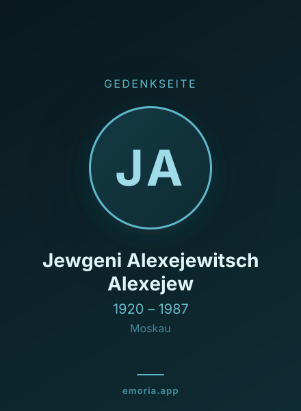 Gedenkportrait von Jewgeni Alexejewitsch Alexejew