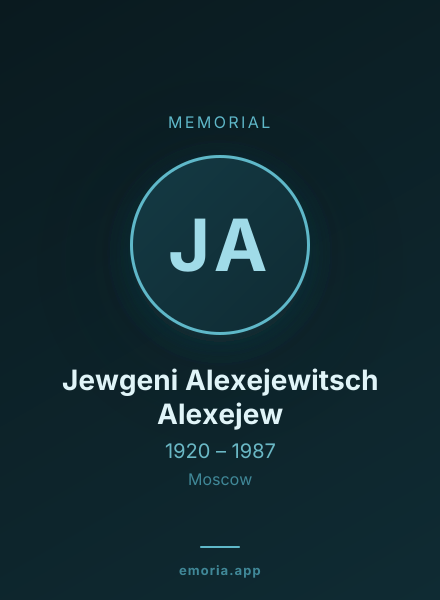 Memorial portrait of Jewgeni Alexejewitsch Alexejew
