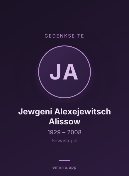 Gedenkportrait von Jewgeni Alexejewitsch Alissow