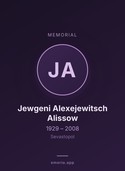 Memorial portrait of Jewgeni Alexejewitsch Alissow