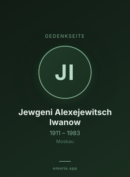 Gedenkportrait von Jewgeni Alexejewitsch Iwanow