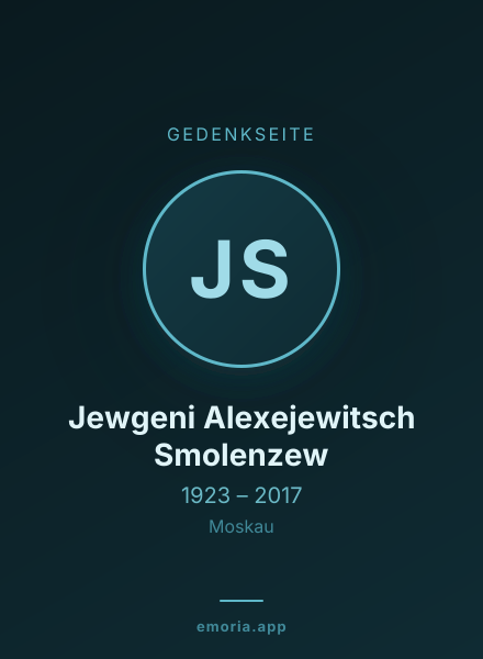 Gedenkportrait von Jewgeni Alexejewitsch Smolenzew