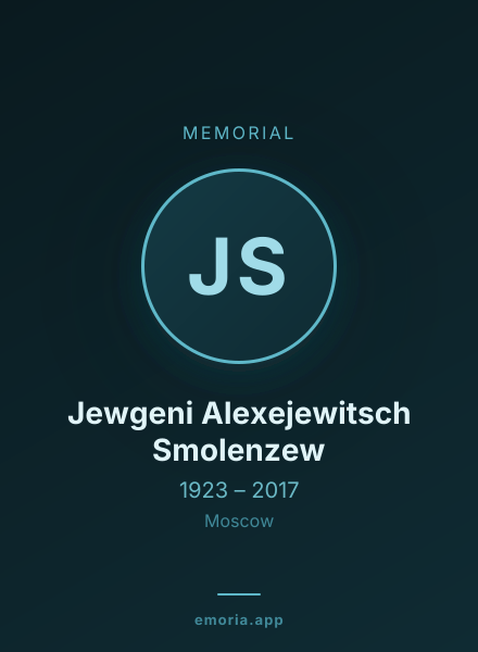 Memorial portrait of Jewgeni Alexejewitsch Smolenzew