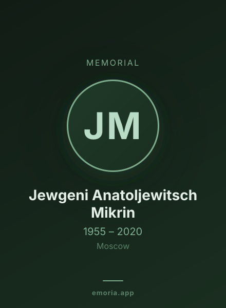 Memorial portrait of Jewgeni Anatoljewitsch Mikrin