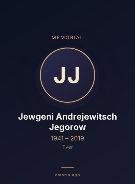 Memorial portrait of Jewgeni Andrejewitsch Jegorow