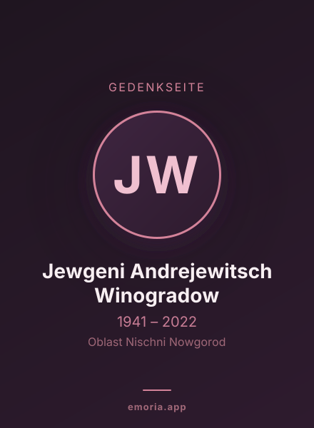 Gedenkportrait von Jewgeni Andrejewitsch Winogradow