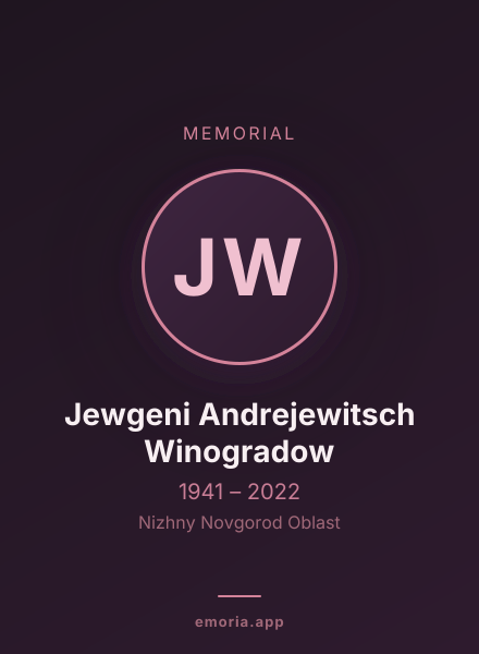Memorial portrait of Jewgeni Andrejewitsch Winogradow