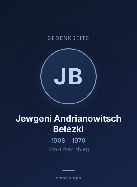 Gedenkportrait von Jewgeni Andrianowitsch Belezki