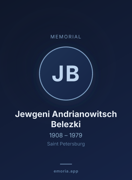 Memorial portrait of Jewgeni Andrianowitsch Belezki