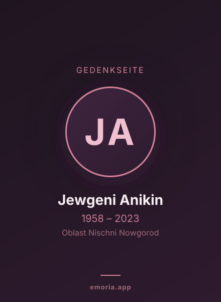 Gedenkportrait von Jewgeni Anikin