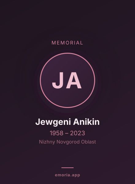 Memorial portrait of Jewgeni Anikin
