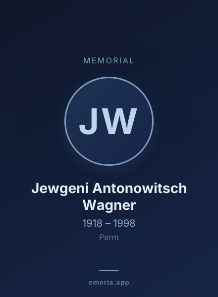 Memorial portrait of Jewgeni Antonowitsch Wagner