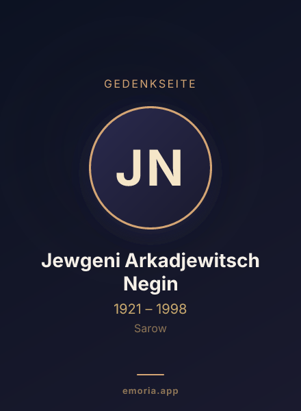 Gedenkportrait von Jewgeni Arkadjewitsch Negin