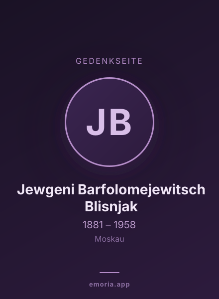 Gedenkportrait von Jewgeni Barfolomejewitsch Blisnjak