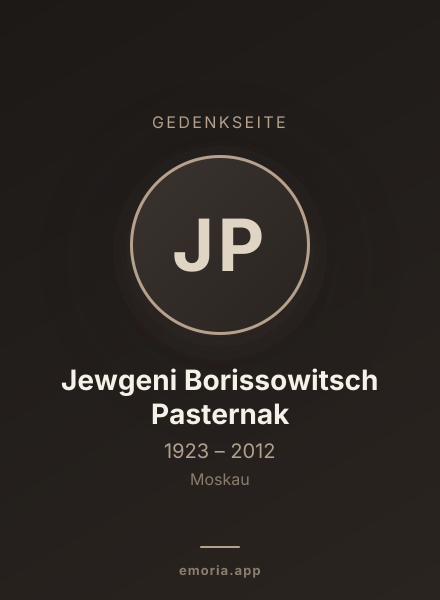 Gedenkportrait von Jewgeni Borissowitsch Pasternak