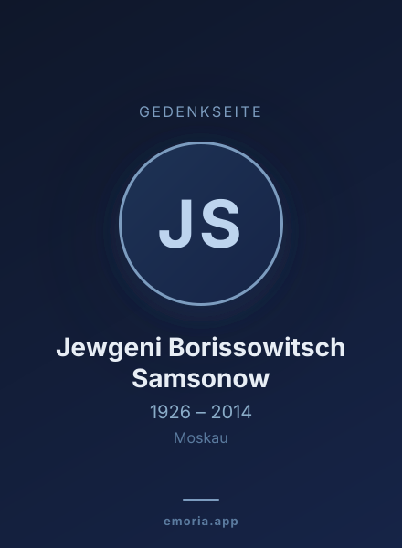 Gedenkportrait von Jewgeni Borissowitsch Samsonow